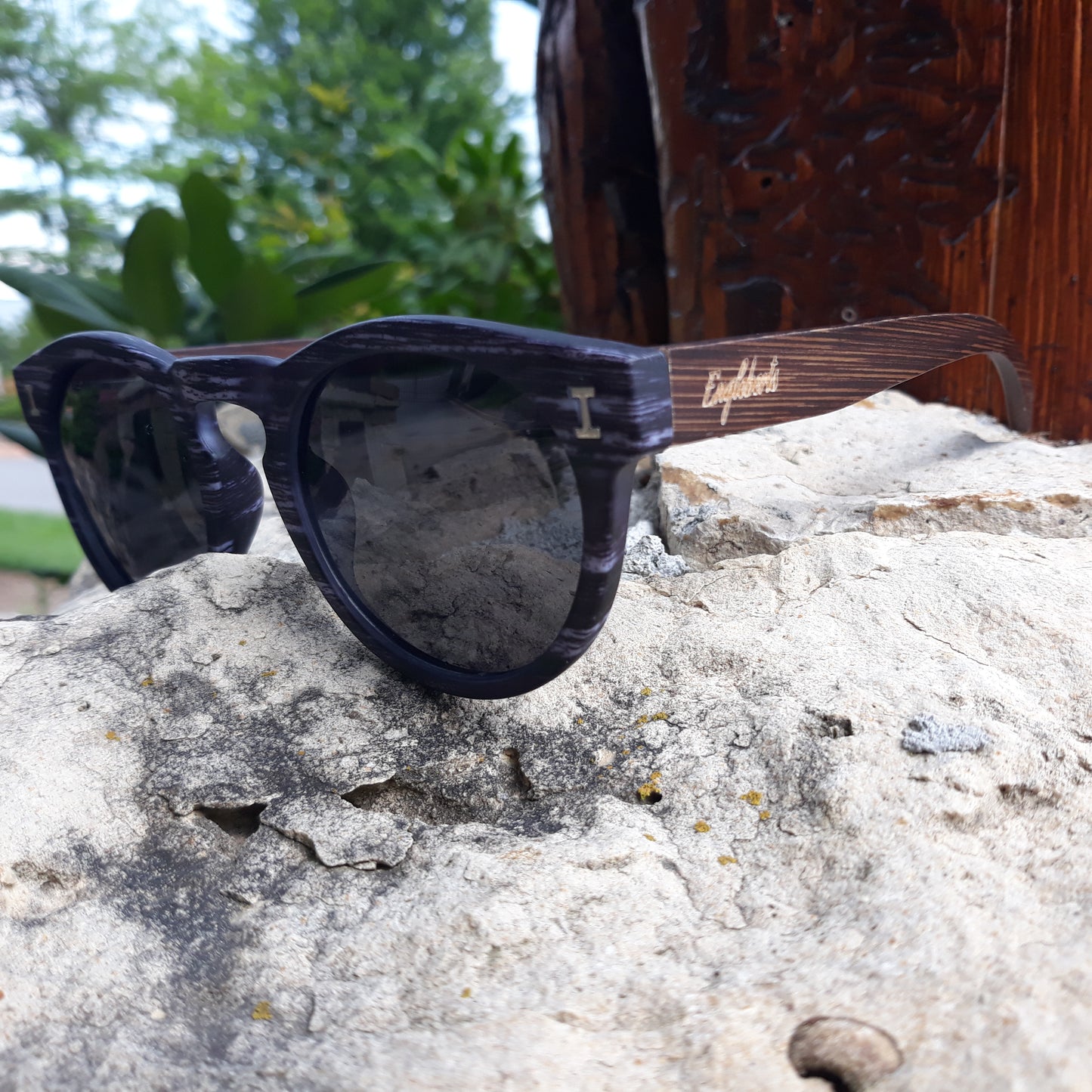 Granite Colored Frame, Bamboo Sunglasses, Polarized