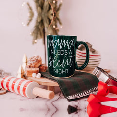 Silent Night 16.23oz Ceramic Mugs Red or Green