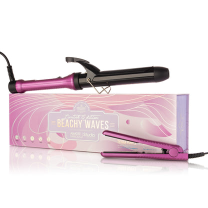 Almost Famous Beach Wave Babe Set with Curling Wand & Mini Flat Irons.