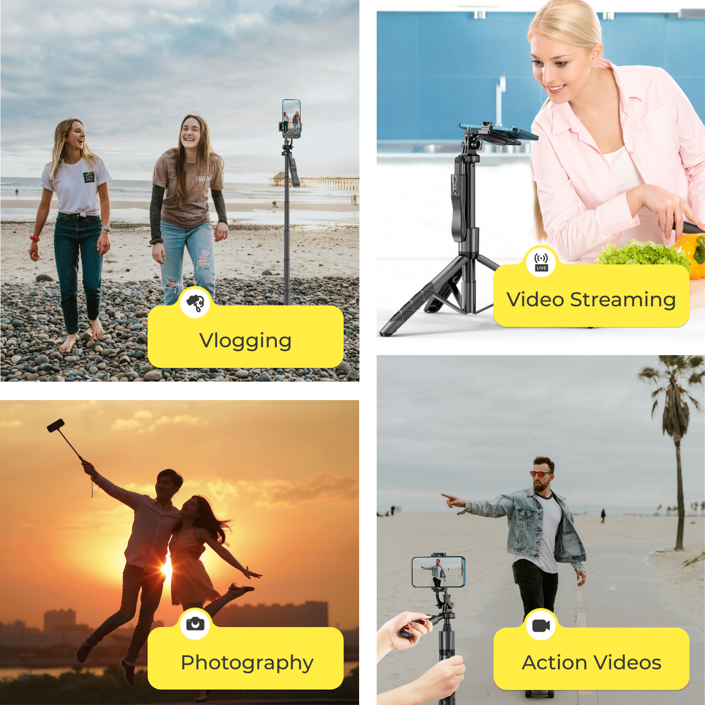 62-Inch Adjustable Phone Tripod