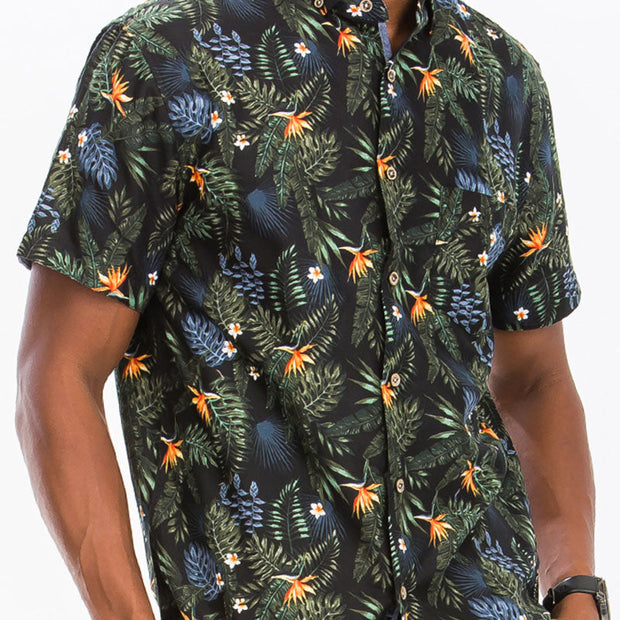 Men's Tropical Floral Print Shirt
