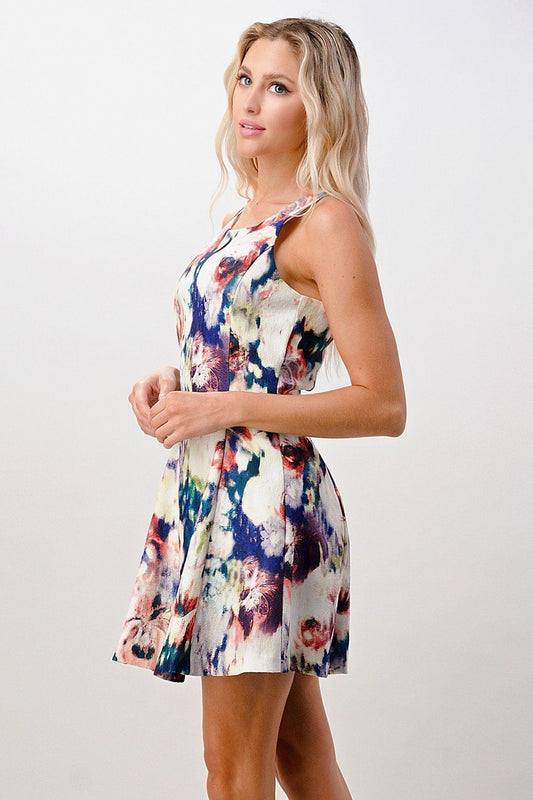 Floral Print Sleeveless A-Line Dresses S-L.