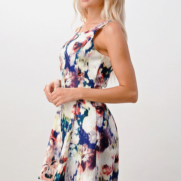 Floral Sleeveless A-Line Dress