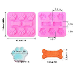 Molde de silicona con forma de hueso de pata de cachorro para hornear, utilizado para dulces de gelatina