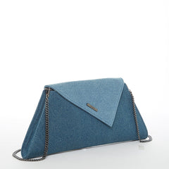 Angelica Denim Clutch Two Tone Handbag