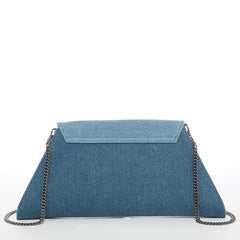 Angelica Denim Clutch Two Tone Handbag