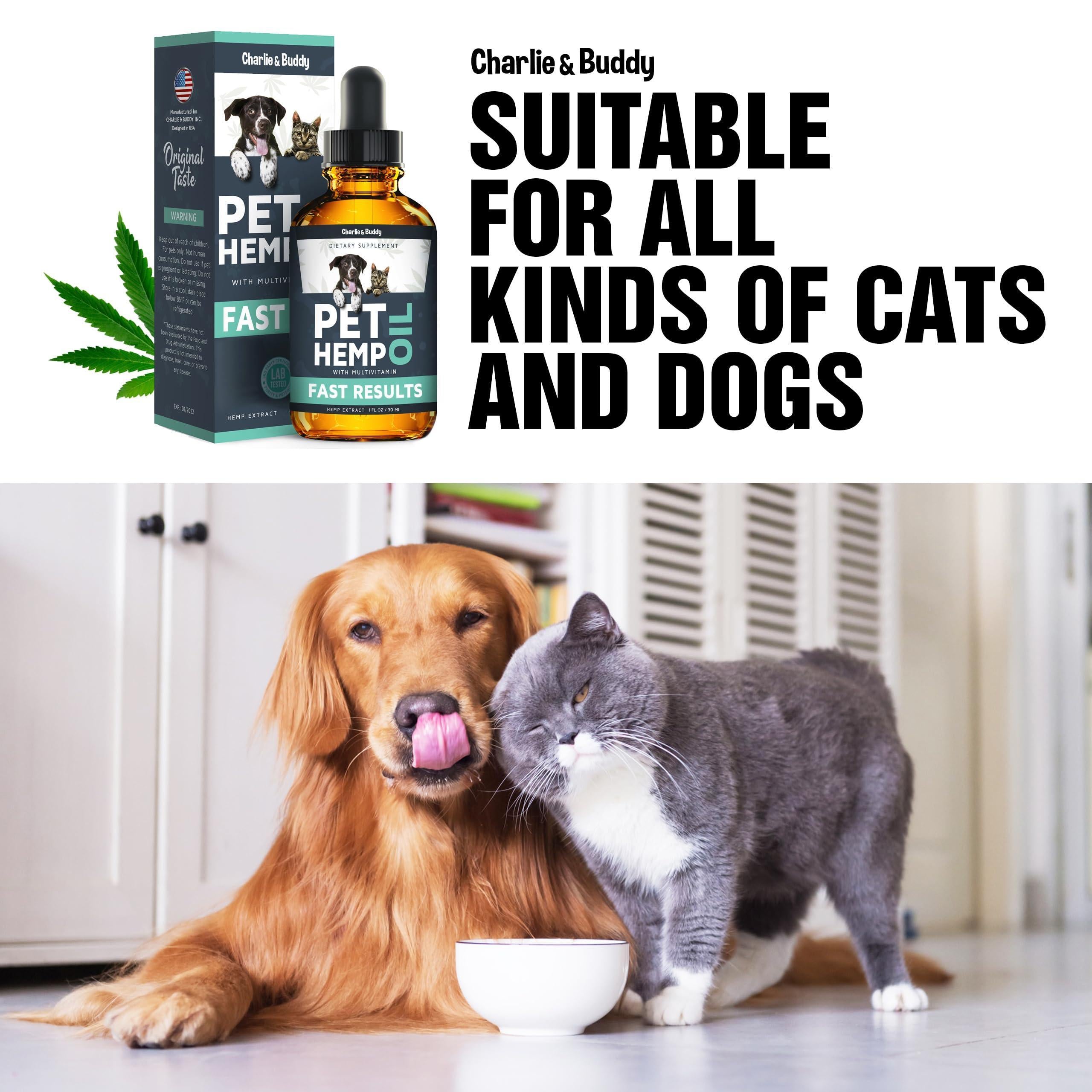 Huile de chanvre pour animaux Charlie & Buddy pour soulager le stress et l'anxiété