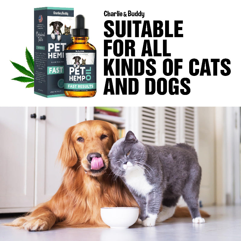 Huile de chanvre pour animaux Charlie & Buddy pour soulager le stress et l'anxiété
