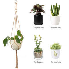 Cesta colgante de macramé para plantas, estilo vintage, con cuerda, para exteriores