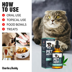 Huile de chanvre Charlie &amp; Buddy pour chats et chiens