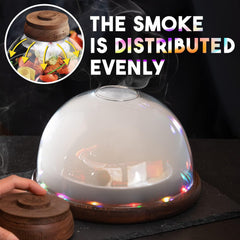 Cocktail Smoker Kit with LED Wooden Base and Glass Dome 7.8  x 4.7