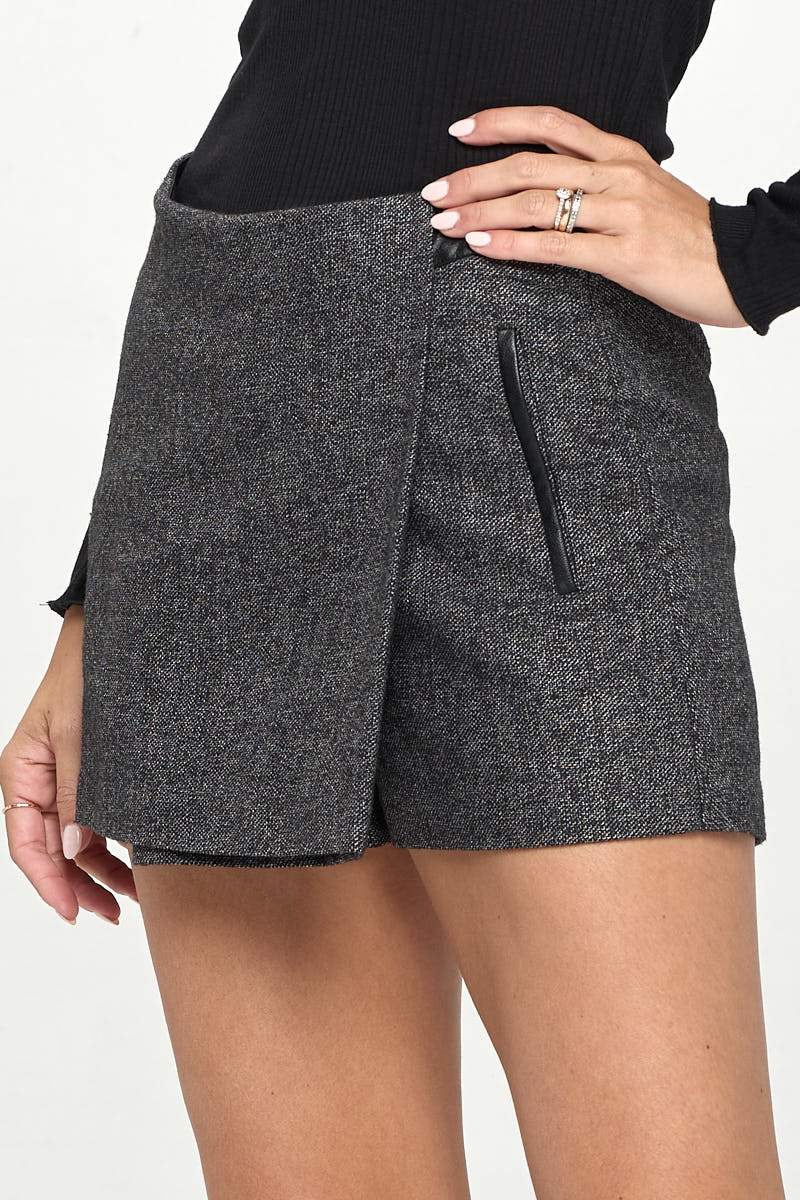 Asymmetrical Wrap Mini Skorts