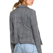 Women Grey Checkered Blazer Casual Style Jacket