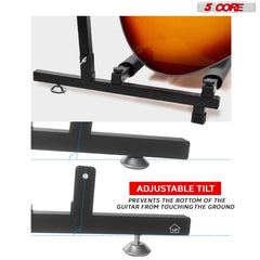 5 Core Multi Guitar Rack Stand Floor 3 Slot Adjustable Flying V