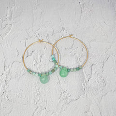 Amazonite 14k Gold Filled Hoop Earrings