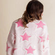 Pink Star Pattern Knit Sweater for Women