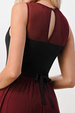 Vestido largo de encaje transparente 