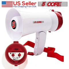 5Core Megaphone Bullhorn Speaker 15W Mini Battery Power Bull horn w