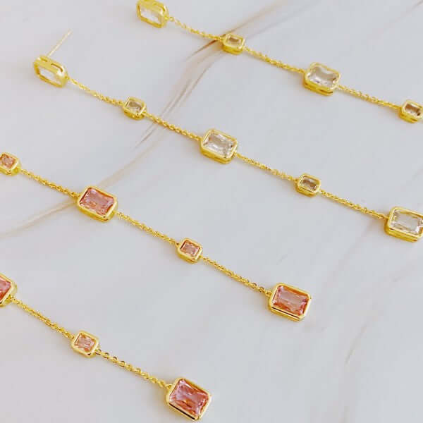 Five Stones Dangle Earrings