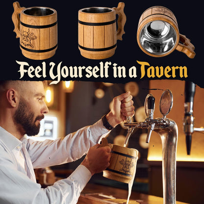 Viking Stainless Steel Beer Mugs 20oz