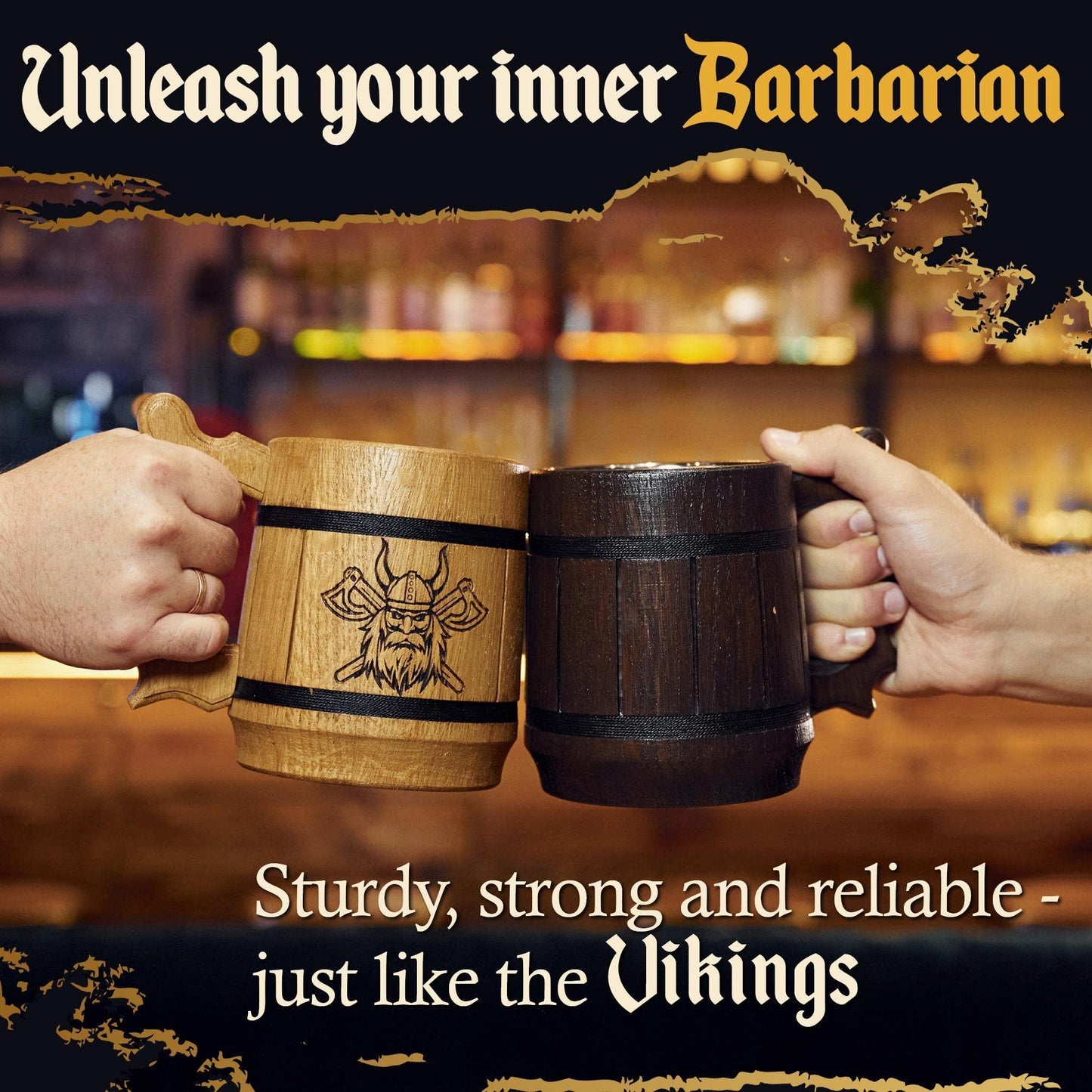 Viking Stainless Steel Beer Mugs 20oz