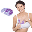 Almohadillas de gel para masaje de lactancia de color morado.