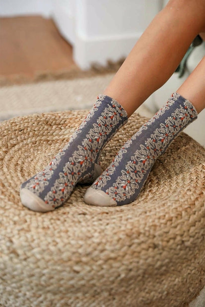 Floral Stitch Socks