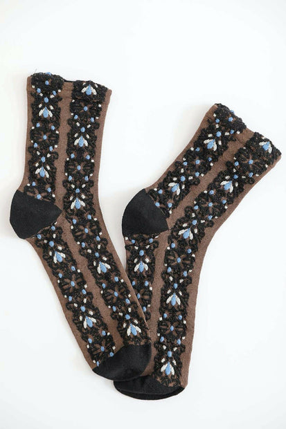 Floral Stitch Socks