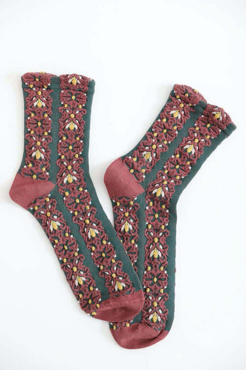 Floral Stitch Socks