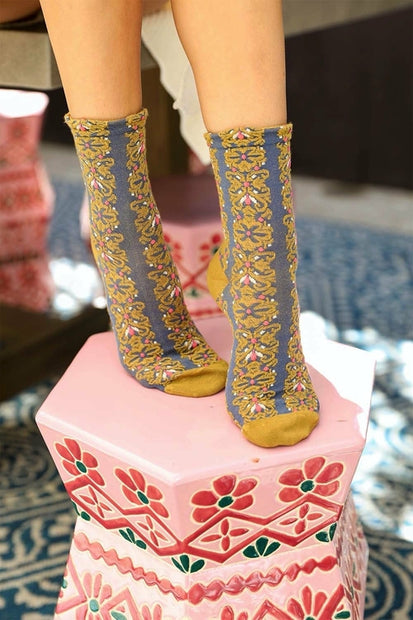 Floral Stitch Socks