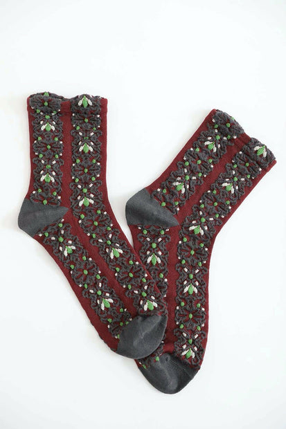 Floral Stitch Socks