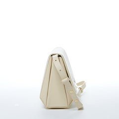 Elizabeth Off White Leather Saddle Bag