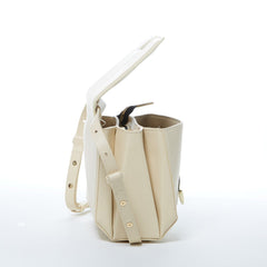 Elizabeth Off White Leather Saddle Bag