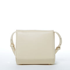 Elizabeth Off White Leather Saddle Bag