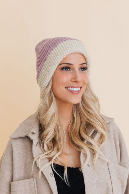 Two-Tone Knit Beanie