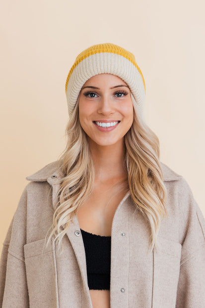 Two-Tone Knit Beanie