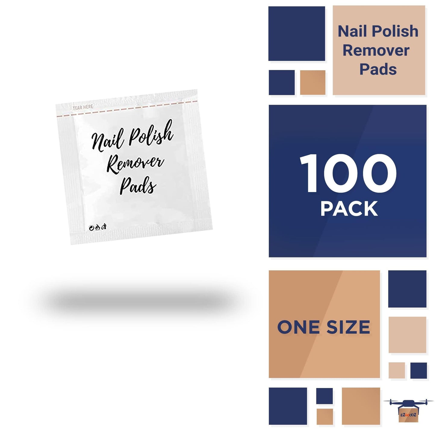 Nail Polish Remover Pads Pack of 100.