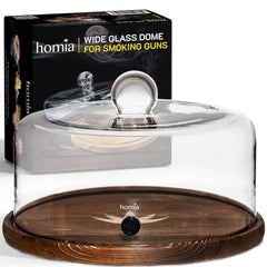 Smoking Gun Accessory Cloche with Wooden Base 11.8  x 6.7    Glass