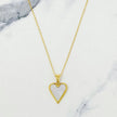 Gold Heart Pendant Necklace – Open & Green Inlay Design