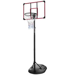 Sistema de aro de baloncesto portátil con soporte de altura ajustable de 7,5 a 9,2 pies