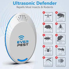 Ultrasonic Pest Repeller Control (2 Pack) Plug in Flea, Rat, Roach