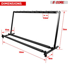 Soporte de suelo para múltiples guitarras 5Core con 9 ranuras y ajustable para guitarras Flying V