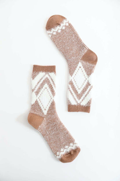 Diamond Pattern Mohair Socks