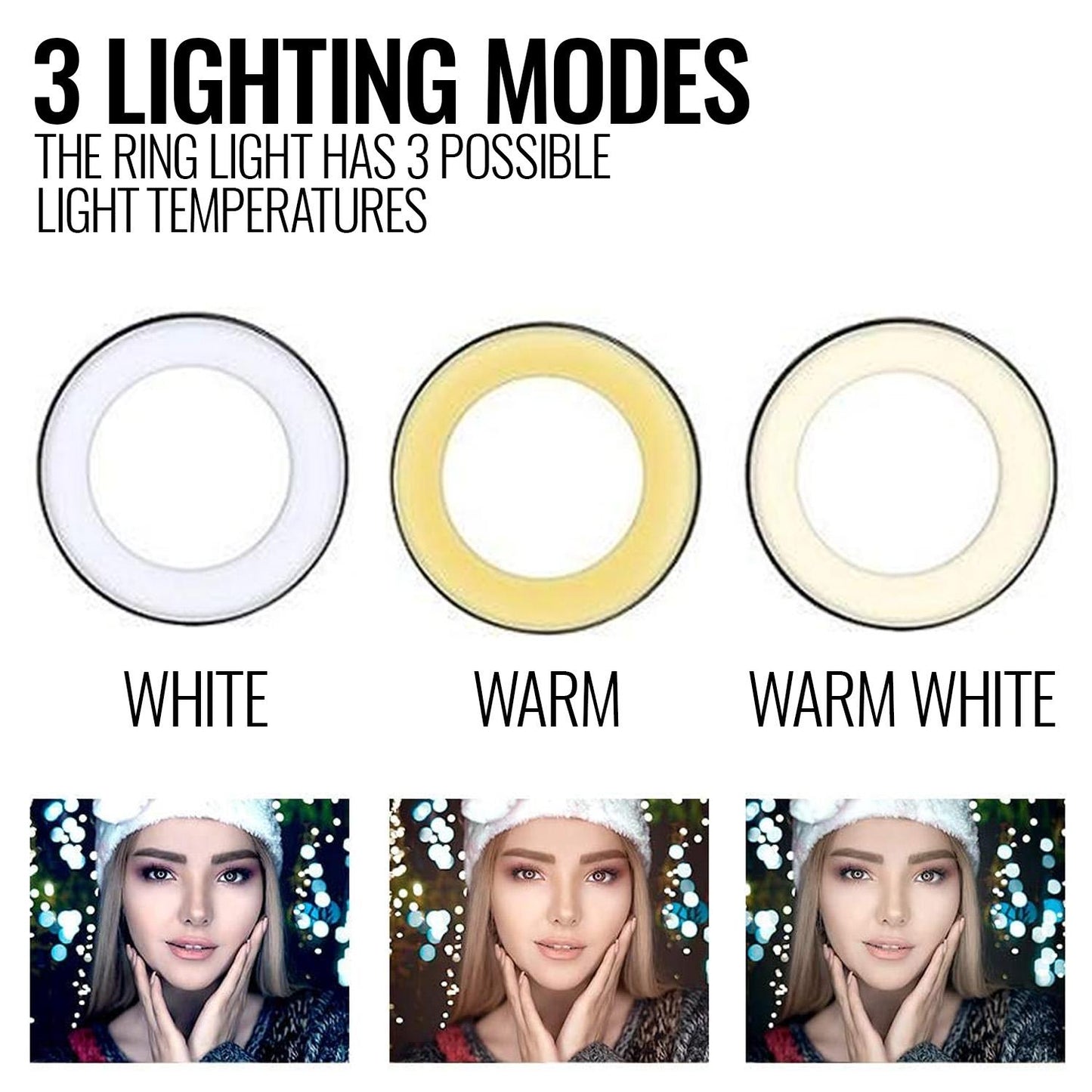 Anneau lumineux LED avec supports.