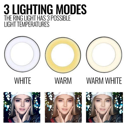 Anneau lumineux LED avec supports.