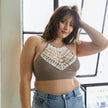 Women Crochet Lace Halter Neck Crop Top – Sleeveless Boho Bralette