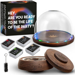 Cocktail Smoker Kit with LED Wooden Base and Glass Dome 7.8  x 4.7