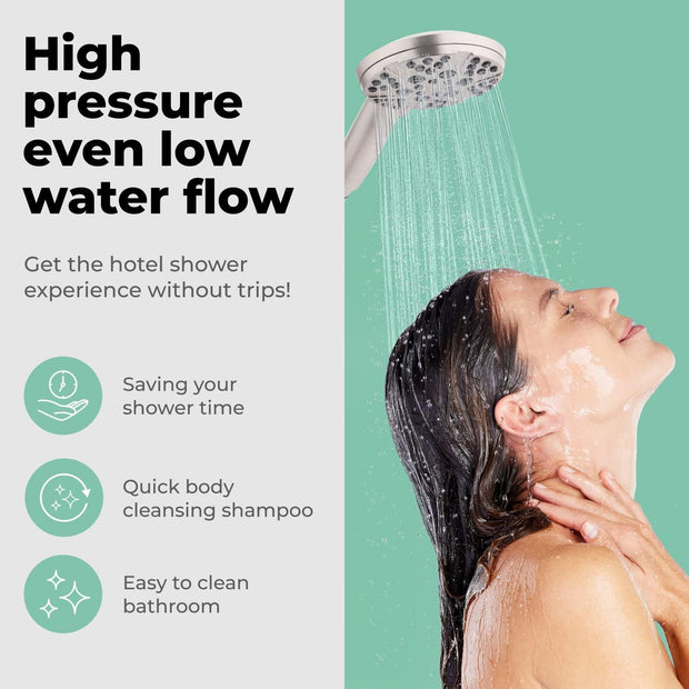 Pommeau de douche haute pression avec 8 réglages de jet à main