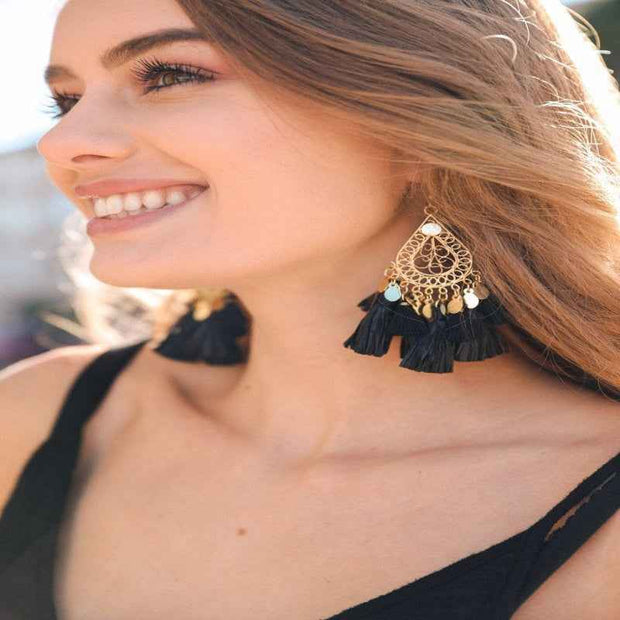 Raffia Tassel Earrings