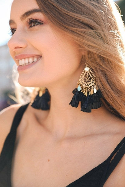 Raffia Tassel Earrings